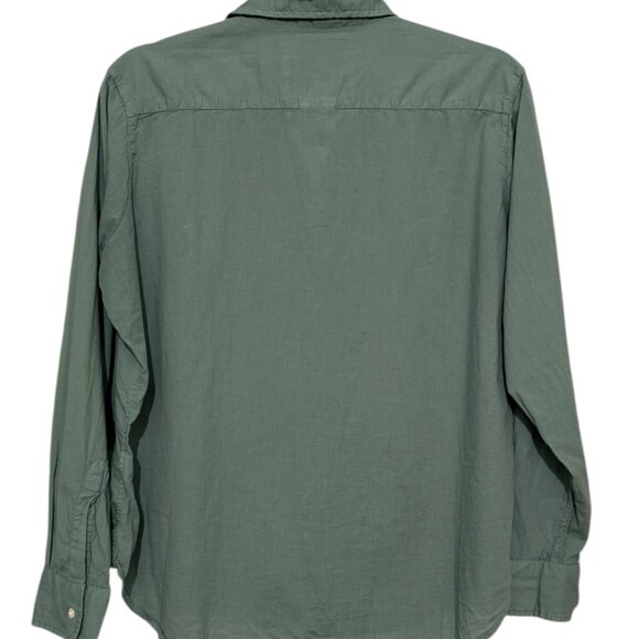 Frank & Eileen Olive Green Barry Tailored Button Up Shirt Small Army Minimal - Picture 7 of 7